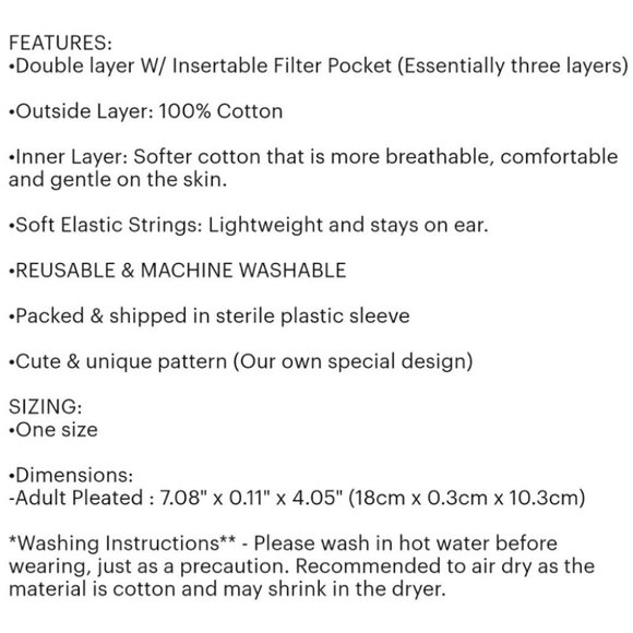 Solid Beige Face Mask W/ Disposable Filter Pocket - Picture 5 of 13